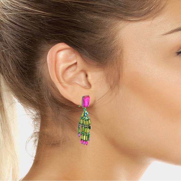 Betsey Johnson RICH WITCH DROP EARRINGS - GREEN - Picture 4 of 8